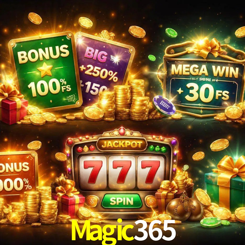 Tipos de bonos Magic365 incluyendo recompensas de bienvenida y promociones continuas